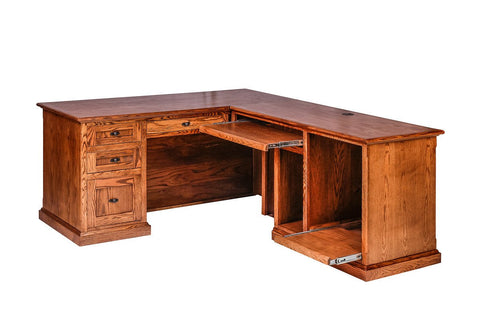 Forest Designs Mission Oak Executive Double Pedestal Desk: 72W x 30H x 28D