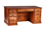 Forest Designs Traditional Oak Executive Double Pedestal Desk: 60W x 30H x 28D