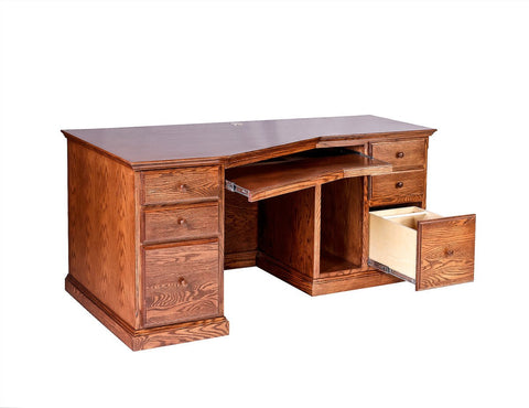Forest Designs Traditional Oak Angled Computer Desk: 74W x 29H x 35D