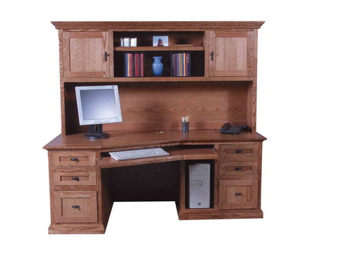 Forest Designs Mission Angled Computer Desk: 74W x 29H x 35D (No Hutch)