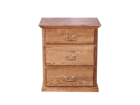 Forest Designs Traditional Oak Three Drawer Nightstand: 25W x 30H x 18D