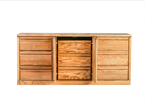 Forest Designs Bullnose Nine Drawer Dresser: 72W X 32H X 18D (Three Hidden Drawers)