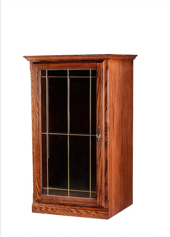 Forest Designs Traditional Oak Audio Tower with V-Groove Glass Door: 25W x 45H x 21D