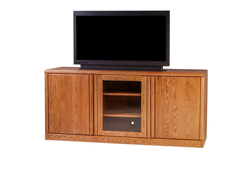 Forest Designs Bullnose Oak TV Cart with Media Storage: 67W x 30H x 21D