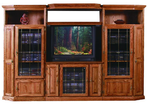 Forest Designs Traditional Oak Three Piece Wall & TV Stand & Adjustable Shelf