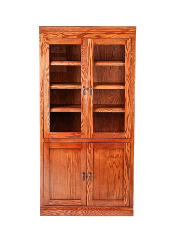 Forest Designs Mission Bookcase w/ Full Glass Doors: 36W X 18D Choose Your Height