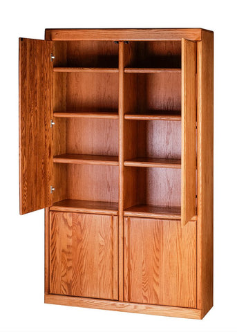 Forest Designs Bullnose Bookcase w/ Full Wood Doors: 48W X 18D Choose Your Height