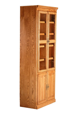 Forest Designs Traditional Oak Bookcase w Doors: 30W x 18D Choose Your Height