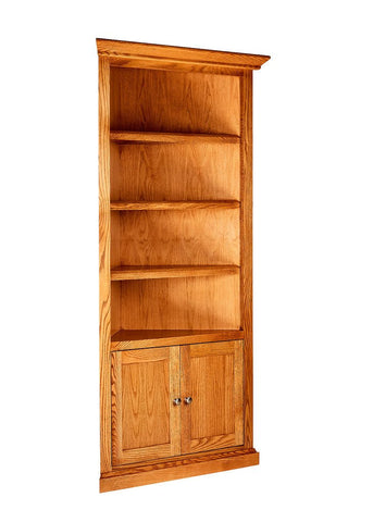 Forest Designs Mission Corner Bookcase: 27 X 27 Choose Your Height w/ 30H Lower Doors