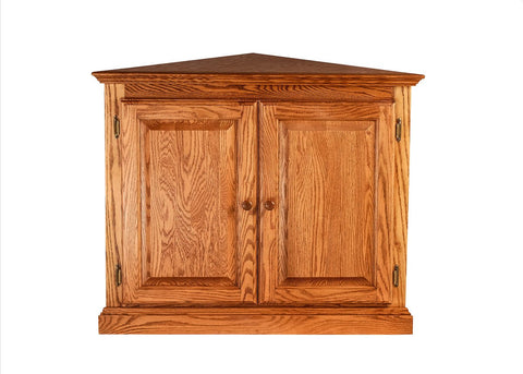 Forest Designs Traditional Corner Bookcase w/ Full Doors: 27 X 27 Choose Your Height (Wood Knobs)