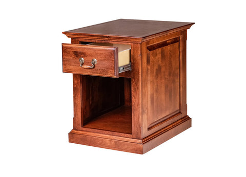 Forest Designs Traditional Antique Alder End Table w/ Raised Panel Sides: 20W X 25H X 24D