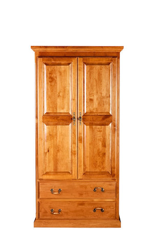 Forest Designs Traditional Wardrobe: 36W X 72H X 21D w/ Two Drawers
